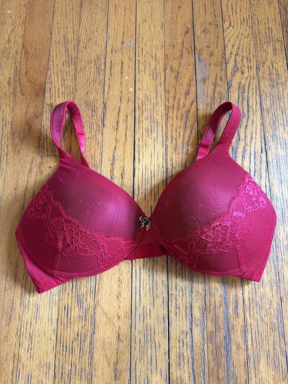 Ambrielle Bra Womens 38DD Red Full Figure Padded Underwire